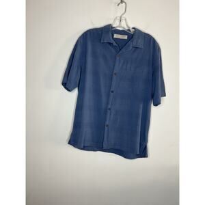 Island Republic Men Button Up Shirt Size Large Silk Short Sleeve Resort Vacation